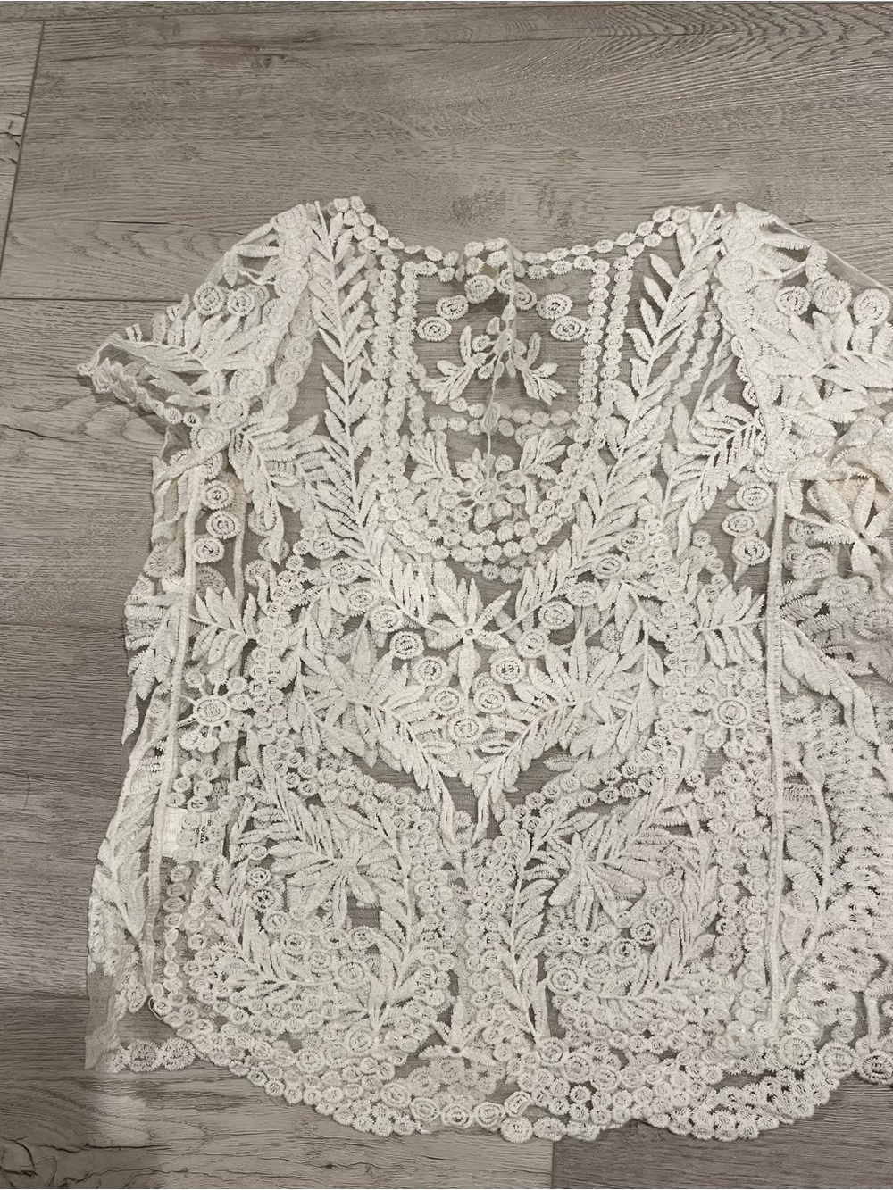 Women's White Crochet Lace Top